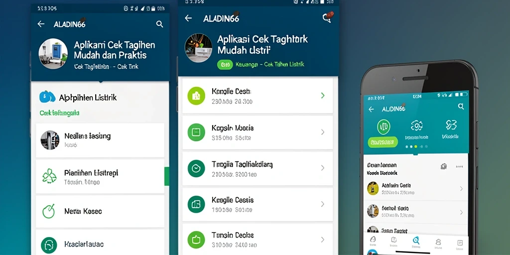 Screenshot antarmuka ALADIN66 yang menampilkan fungsi Cek Tagihan Listrik.