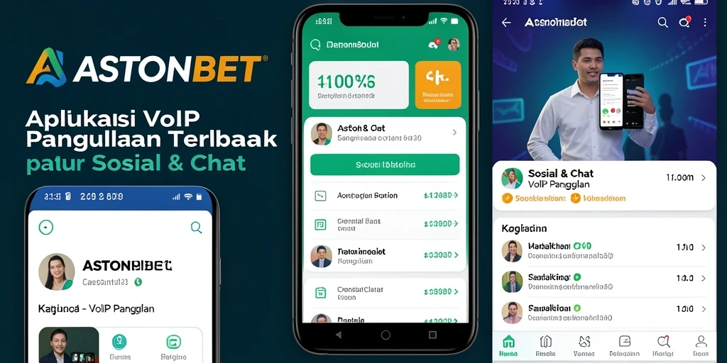 Antarmuka aplikasi ASTONBET menampilkan fitur VoIP Panggilan yang interaktif.