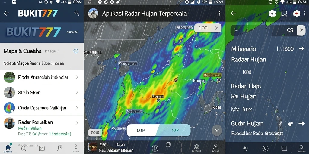 Antarmuka aplikasi BUKIT777 menampilkan radar hujan secara real-time.