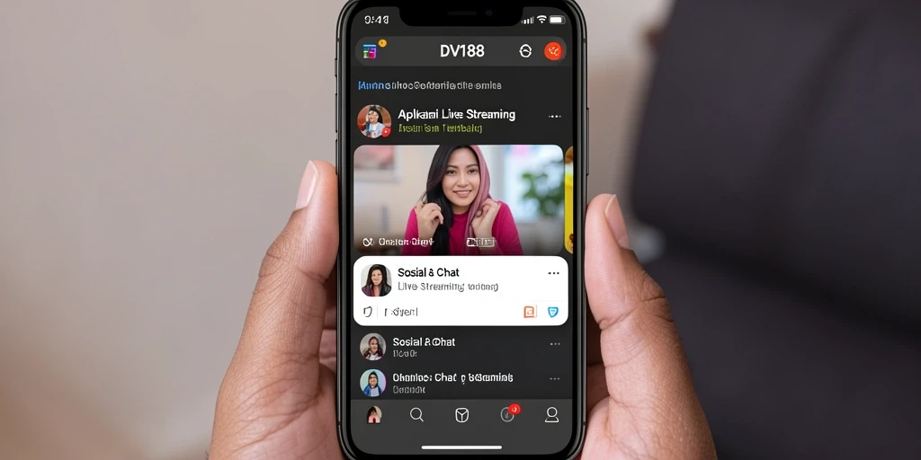 Antarmuka Live Streaming yang menarik dan mudah digunakan pada DV188.