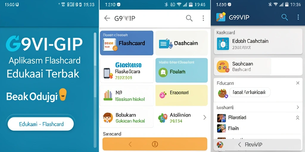 Screenshot antarmuka aplikasi Flashcard G9VIP yang menarik dan interaktif.
