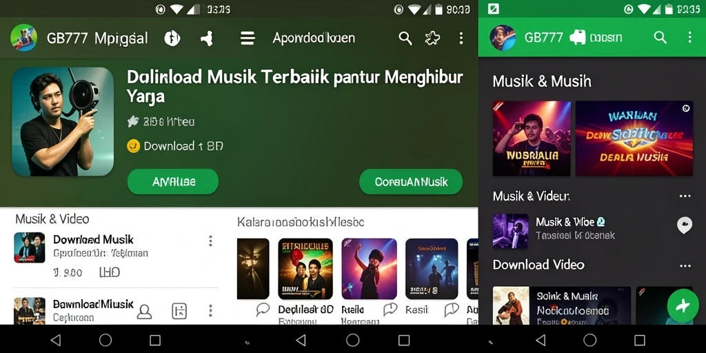 Tampilan antarmuka GB777 yang sederhana dan mudah digunakan untuk Download Musik.