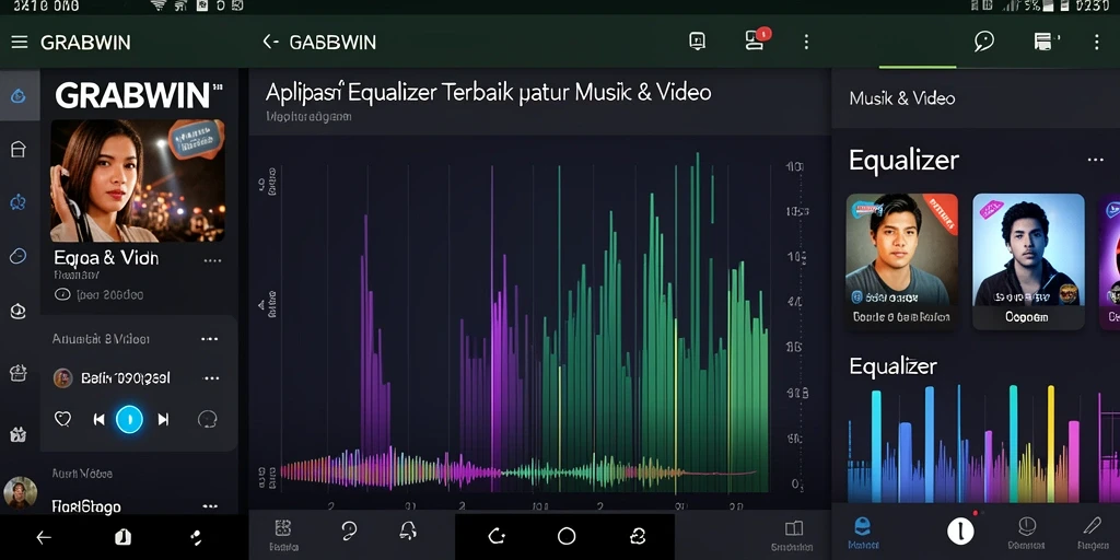 Tampilan antarmuka aplikasi GRABWIN dengan fitur Equalizer yang canggih.