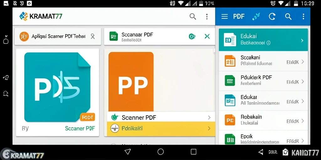 Antarmuka KRAMAT77 yang sederhana dan fungsional dalam pemindai PDF.