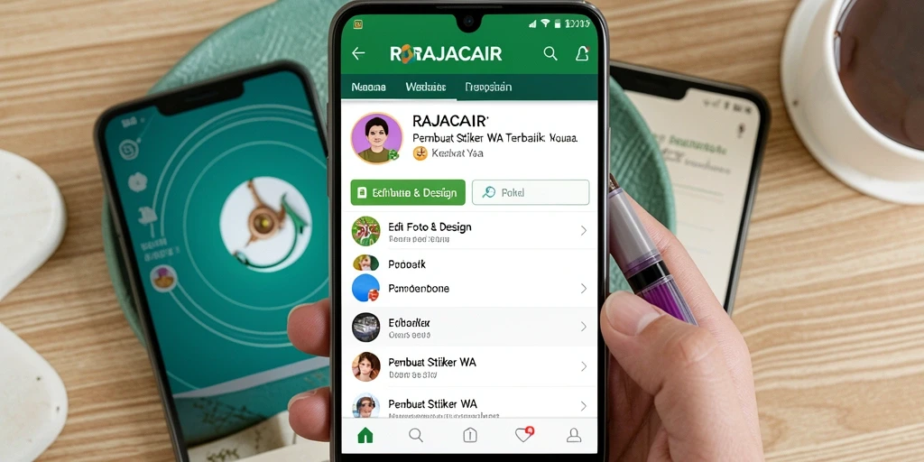 Antarmuka aplikasi RAJACAIR untuk membuat stiker WA yang inovatif.